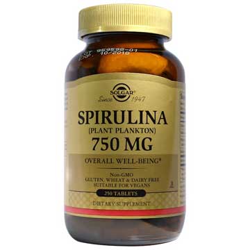 Solgar, Spirulina, 750 mg, 250 Tabletler