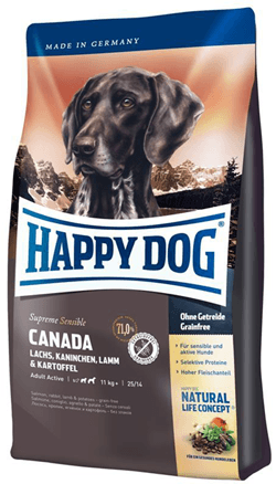 Happy Dog Supreme Sensible Canada na bazi lososa, zeca, janjetine